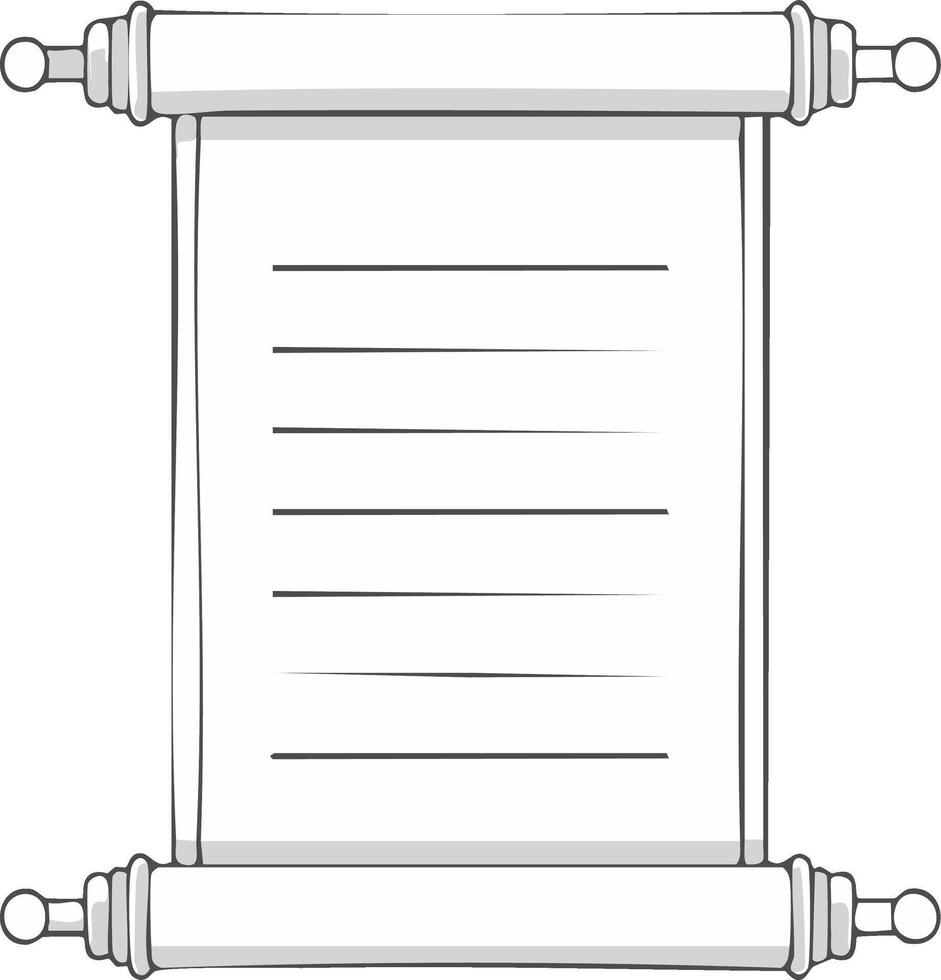 Scroll Illustration Blank Document with Lines for Ancient Manuscript Message vector