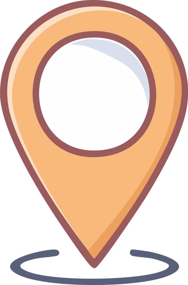Orange Cartoon Location Pin Icon for GPS Navigation Maps and Travel Destination Pointer vector