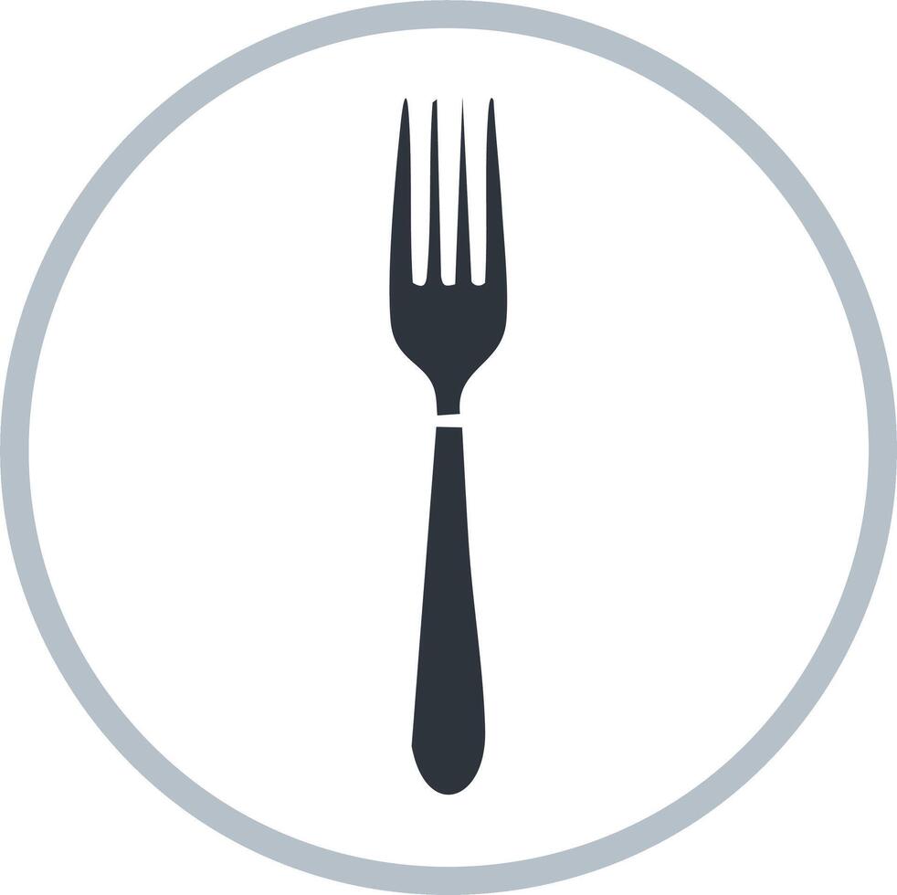 Fork illustration icon design within a circle shape, minimalist style vector