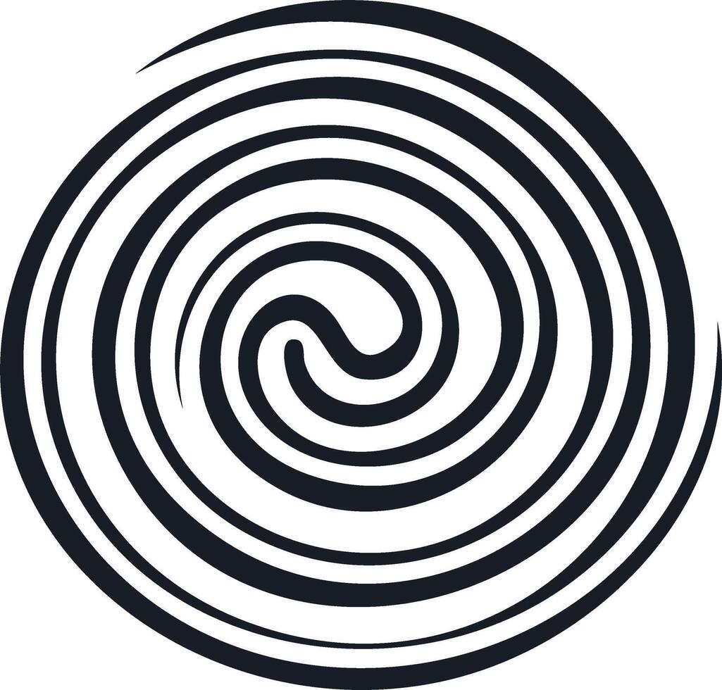 Abstract Black Swirl Design Element on White Background Graphic vector