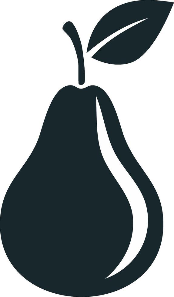 Stylized Pear with Leaf and Stem Graphic for Branding and Creative Projects in Isolated Illustration vector