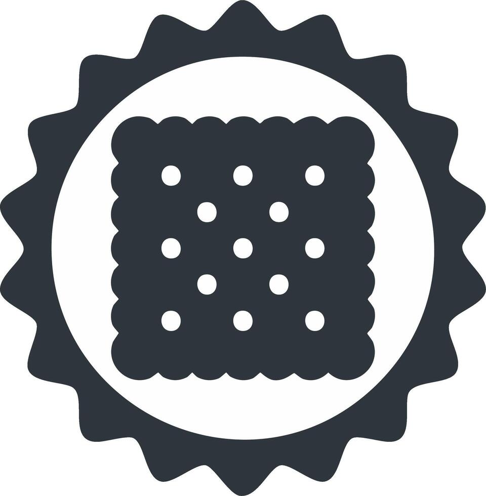 Crisp Cracker Emblem with Serrated Edge and Dot Pattern vector