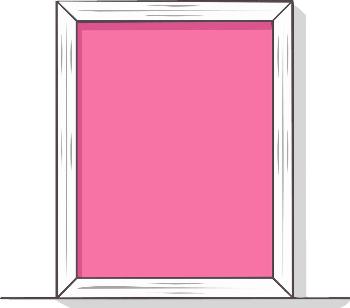 Vibrant Pink Blank Picture Frame Display Minimalist Graphic Design Element Isolated Object vector