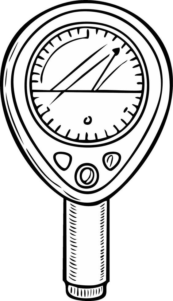 Handheld Dial Gauge with Needle and Scale, Mechanical Measurement Tool vector