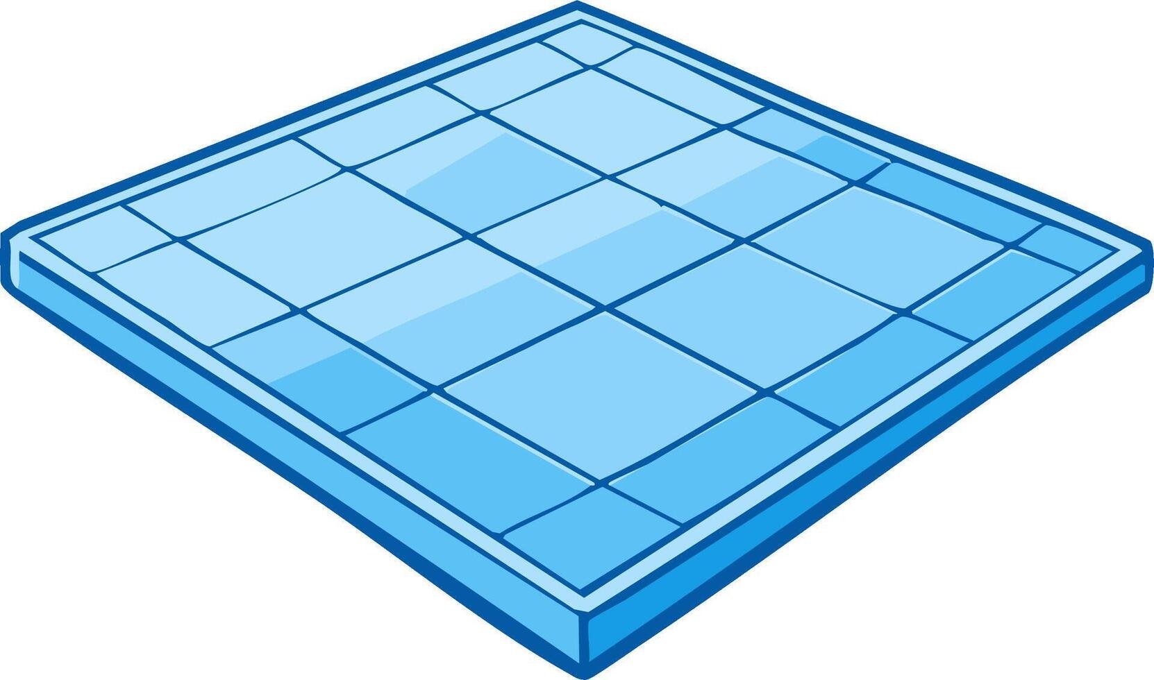 Blue Square Grid Patterned Platform Surface Rectangular Block Structure Graphic vector