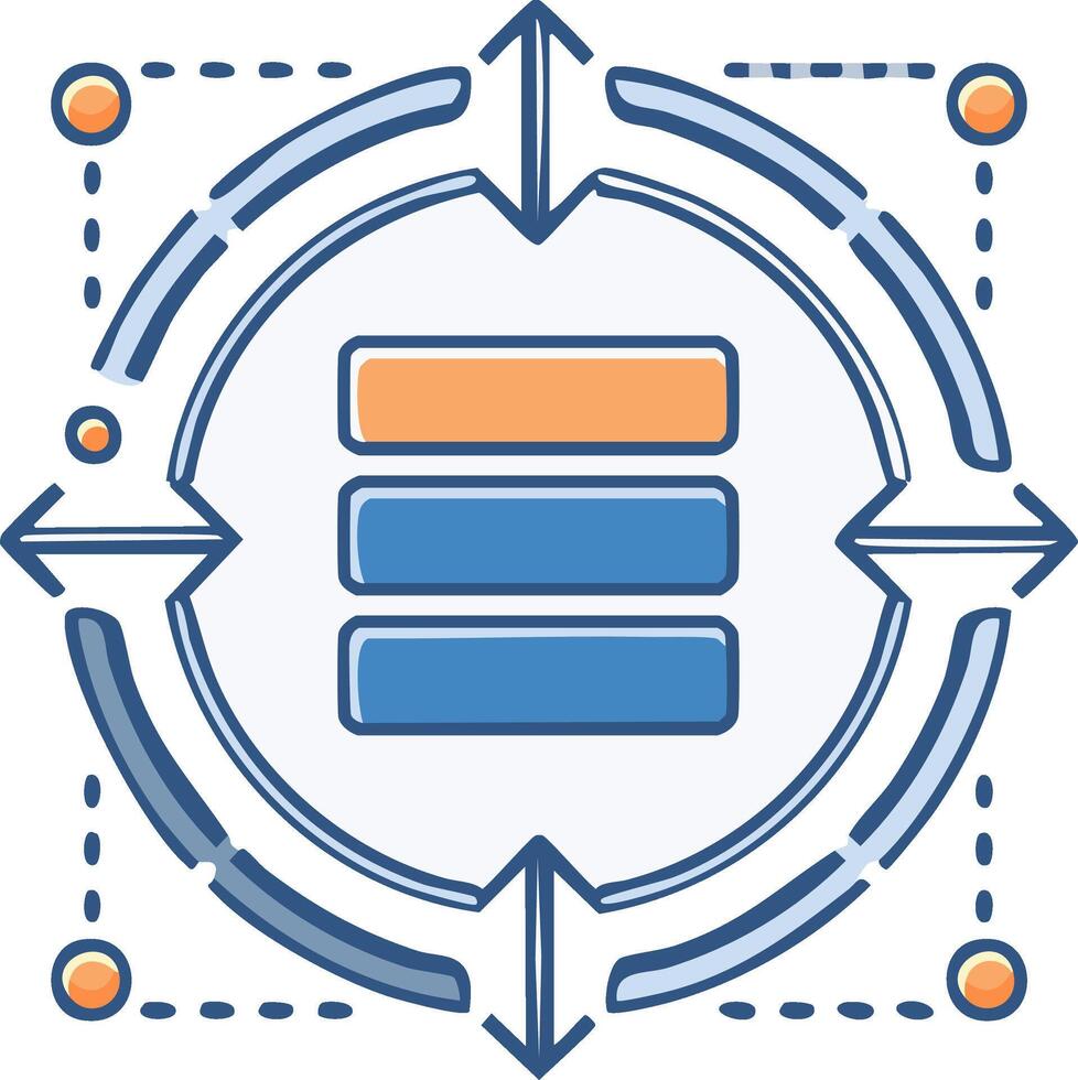 resumen ilustración de flechas y menú con un circular fluir diseño vector