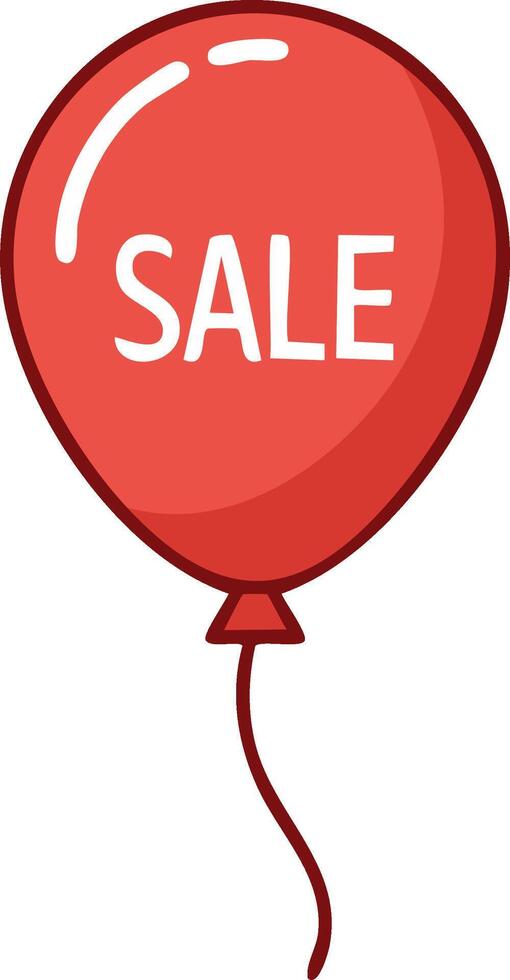 Red balloon with the word SALE in white letters floating with a red string vector
