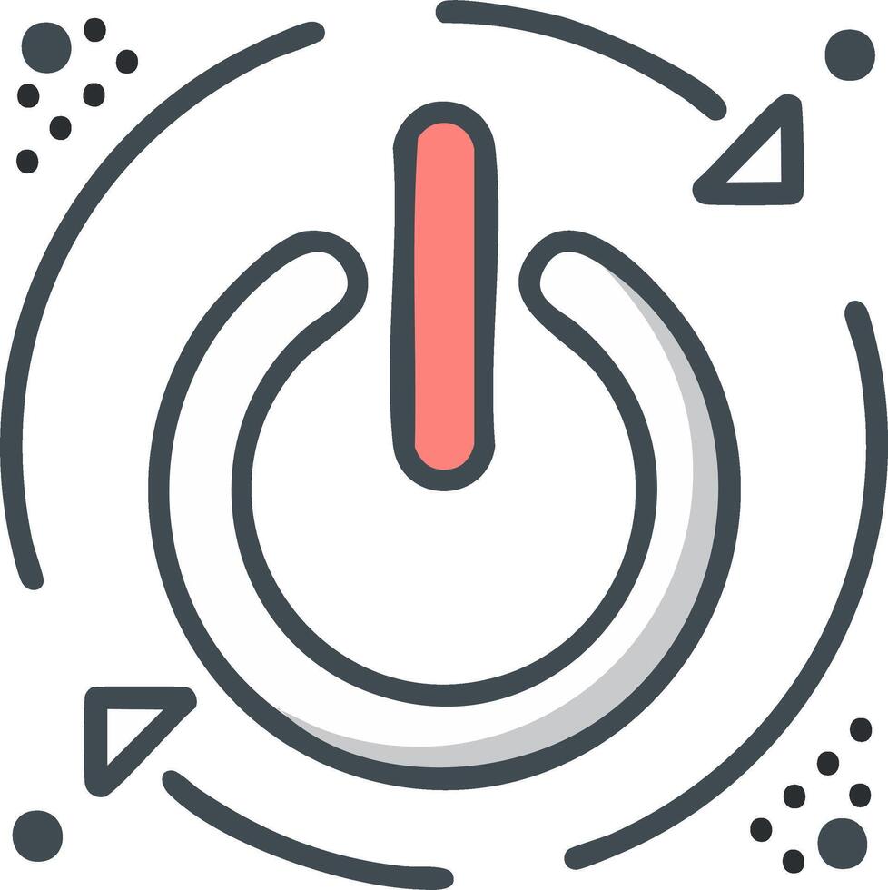Illustration of a power button symbol with a surrounding circular design vector