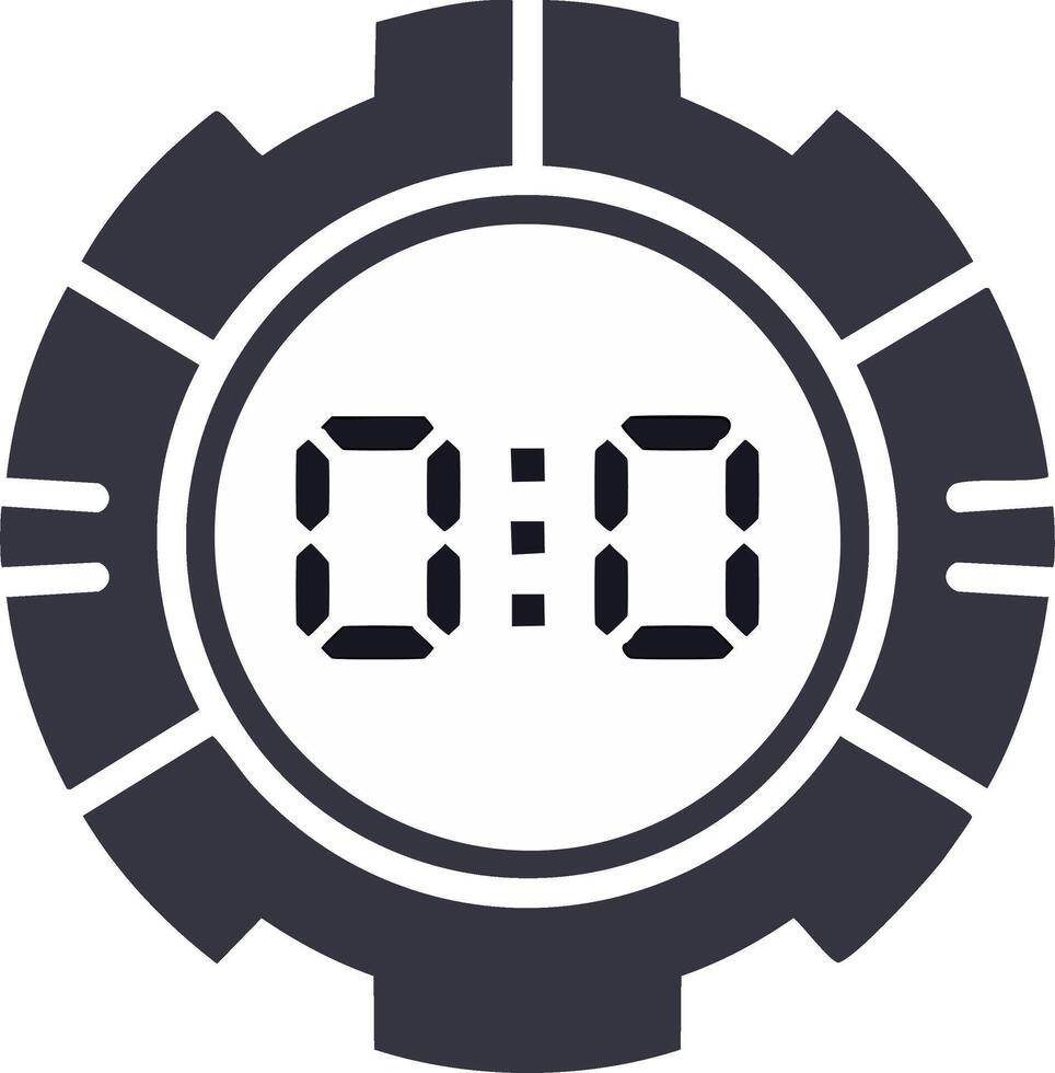 Isolated Digital StopWatch Displaying Zeros Representing Timing and Countdown vector