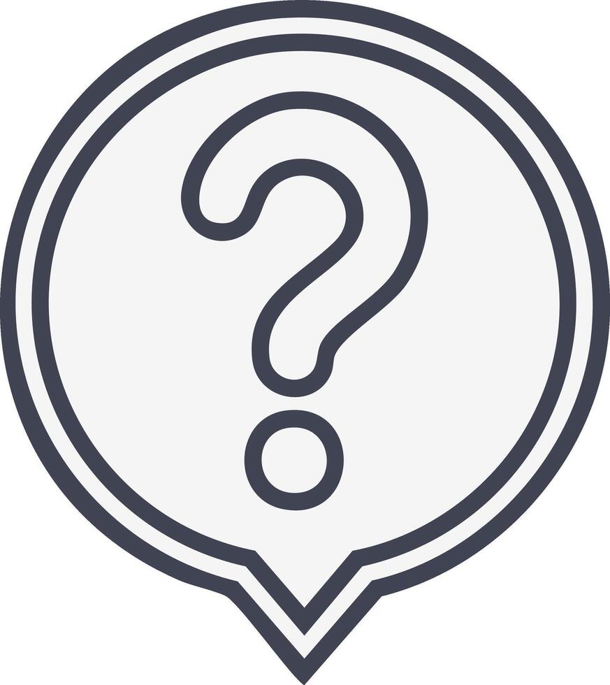 Question Mark Icon, Speech Bubble Outline Design for Learning and Problem Solving vector
