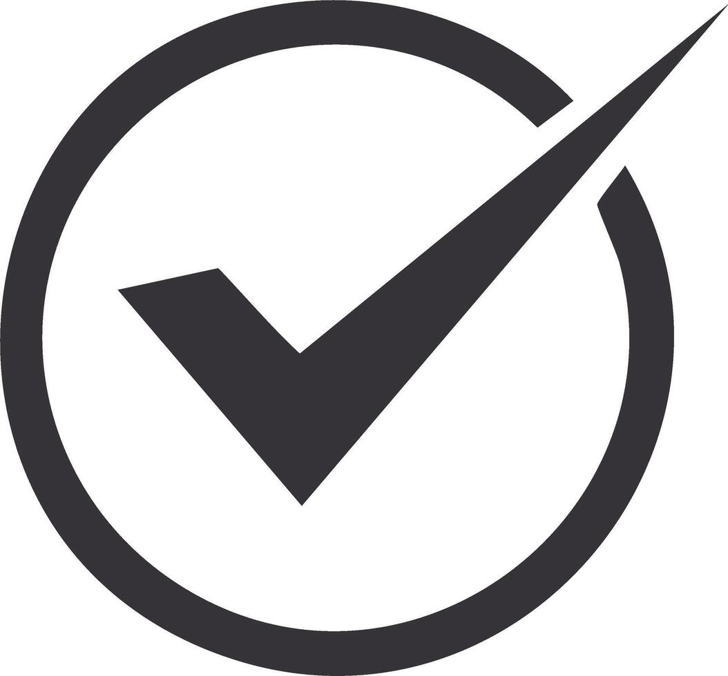 Dark Check Mark in Circle Illustration for Approval or Validation Concept vector