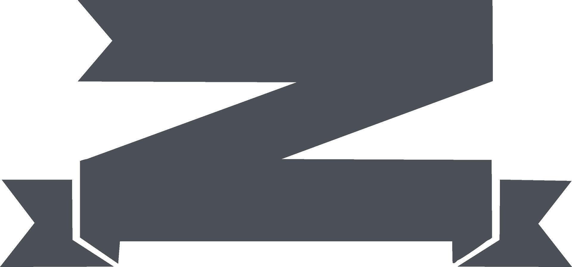 Folded gray ribbon banner icon with space for text. Flat design element for titles and headings vector