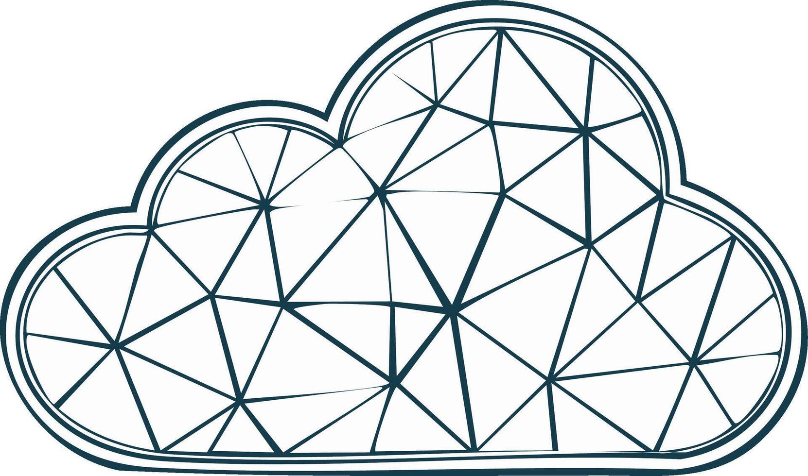 Geometric cloud illustration. Conceptual digital art showing network, modern design, data structure vector