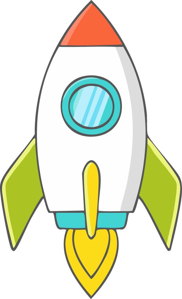 Cute cartoon rocket spaceship with colorful design launching for space adventure and future exploration vector