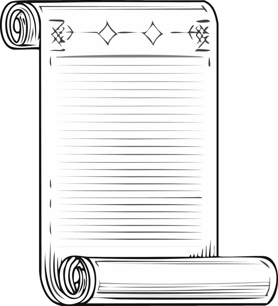 Scroll Illustration with Diamonds and Abstract Designs for Text or Messages vector