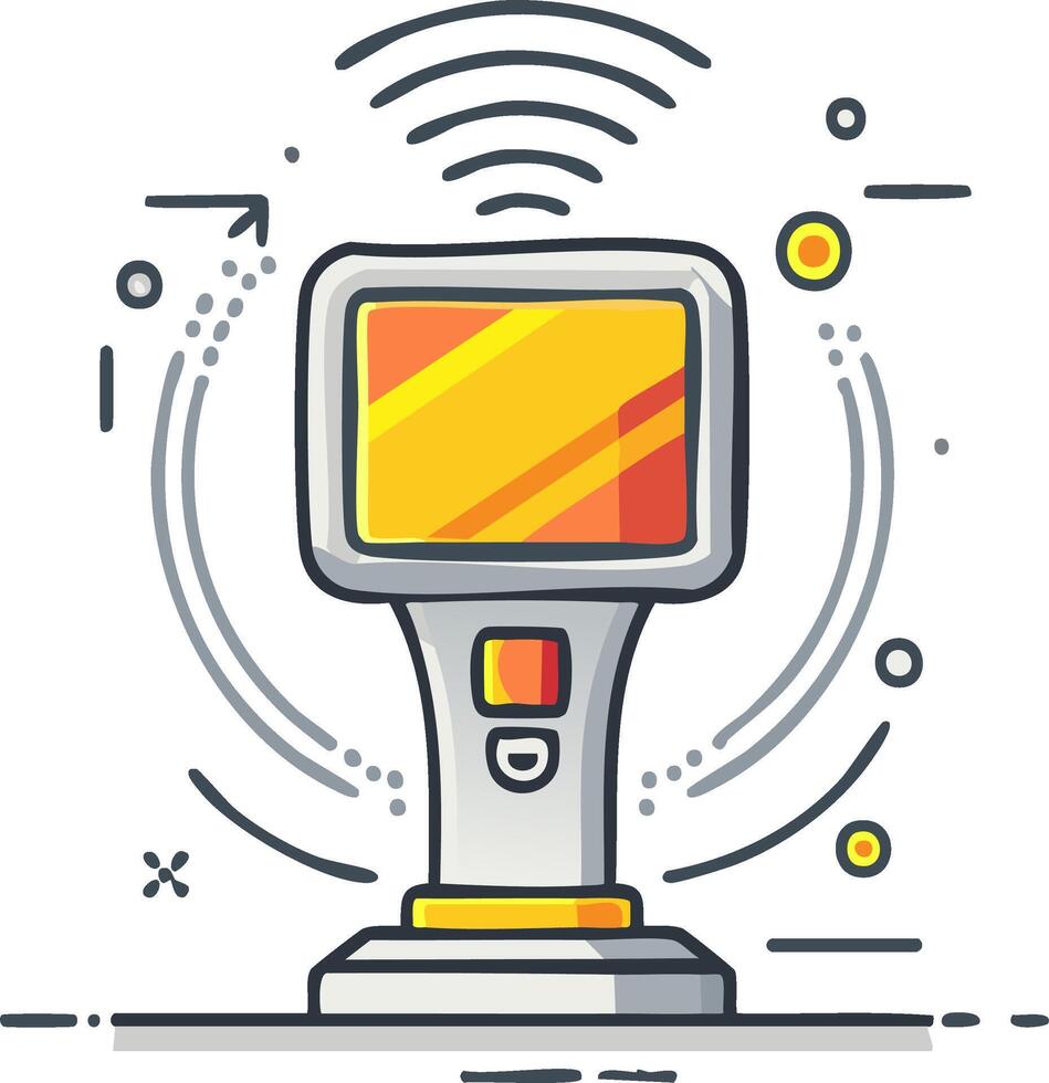 Modern Device with Wireless Signal and Data Transmission vector