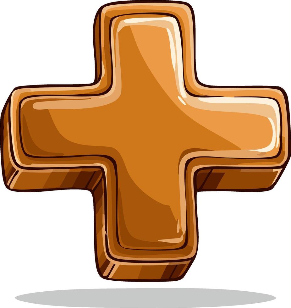 ilustrado 3d más firmar en cobre color, simbolizando adición y positividad en un dibujos animados estilo diseño vector