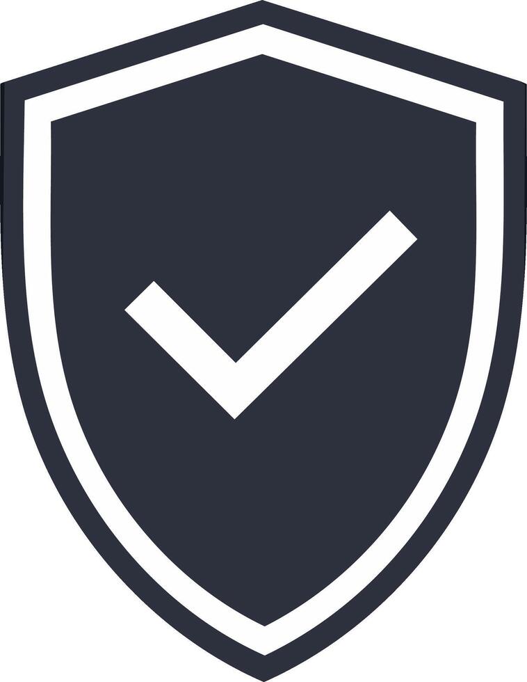 Shield with Check Mark Symbol - Security, Validation, Protection, and Assurance vector