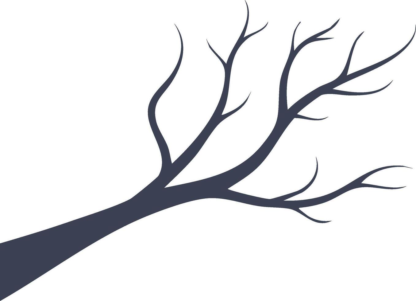 Stylized Tree Branch Silhouette for Graphic Design Resources and Fall Art Project vector