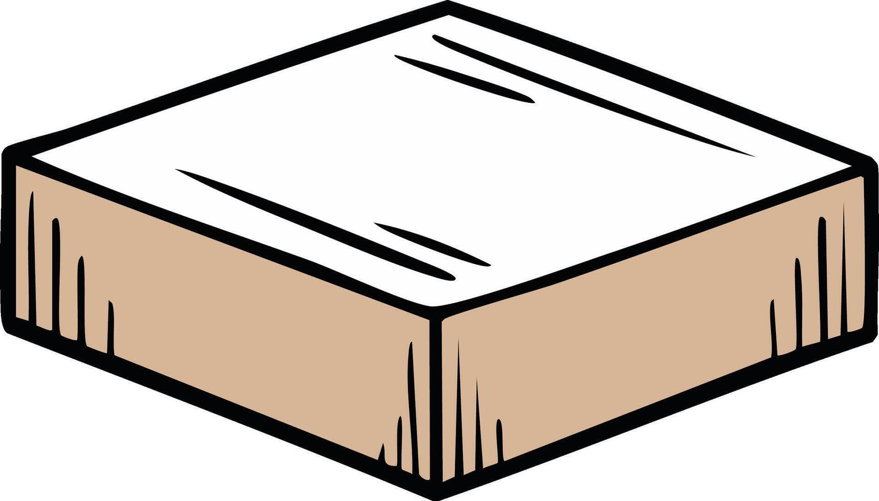 Isometric Wood Block Illustration Simple Shapes Graphic Style Design Lumber Material Timber Square Cube Planks vector