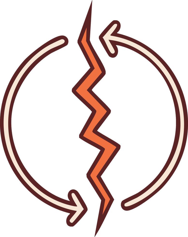 Disruption icon showing a cracked circle with arrows representing a broken process or change vector