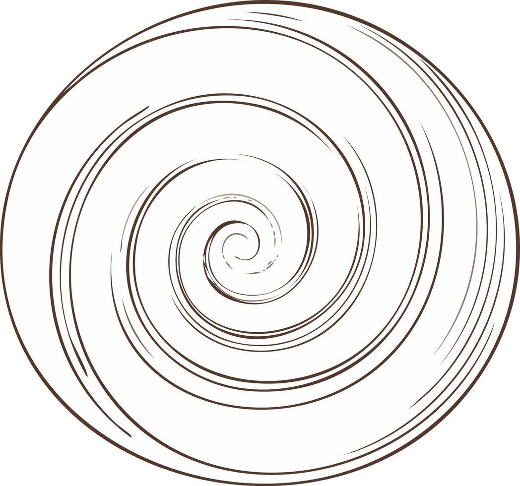 Circular Swirl Design Element, Concentric Spiral, Whirlpool, Abstract Shape vector