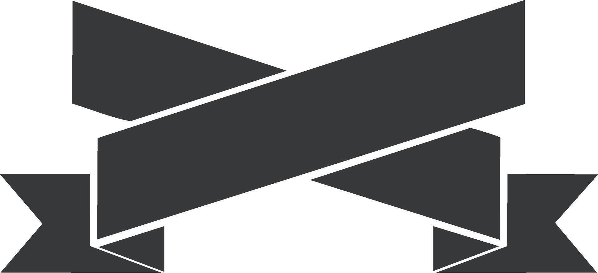 Geometric dark ribbon emblem design element illustration for title header or graphic design vector