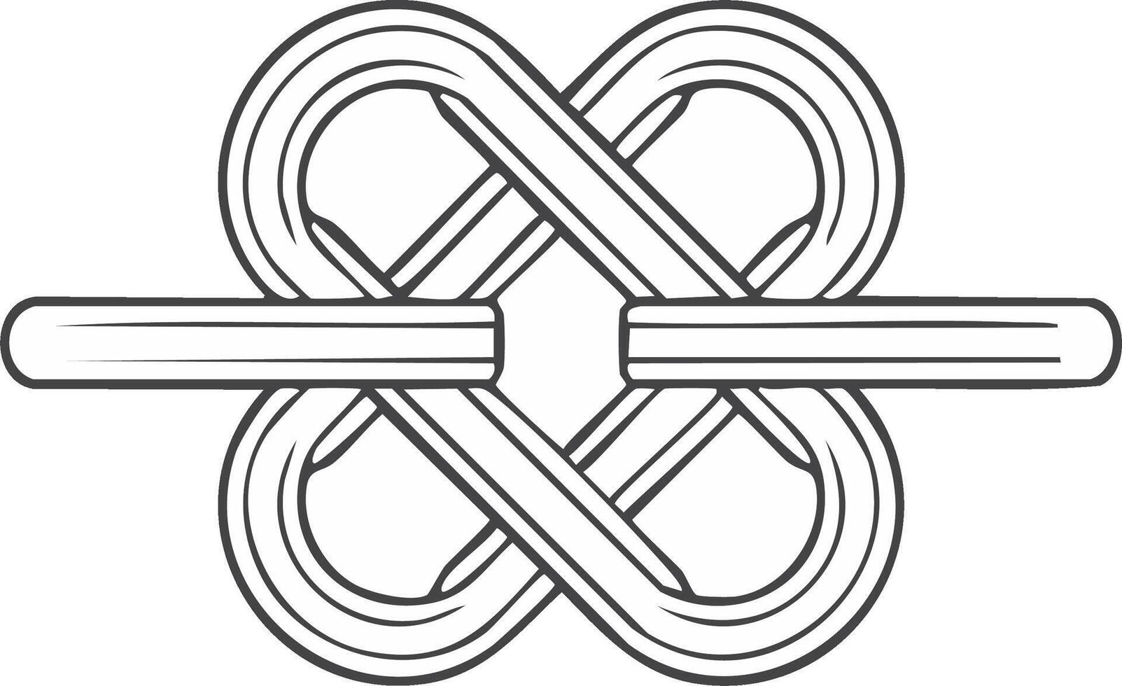 Abstract linear design of intertwined shapes vector