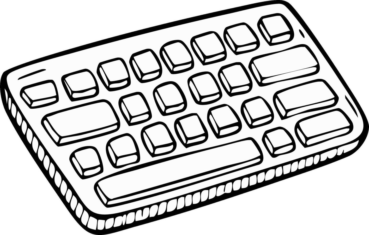Keyboard Outline Illustration of Keys, Button Surface, and Technology Equipment vector