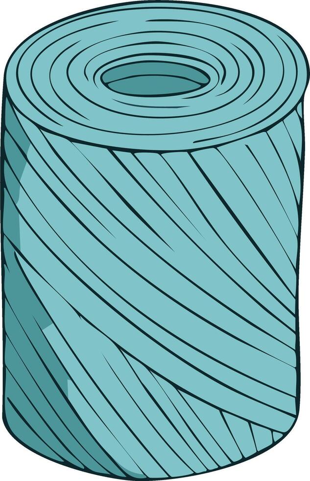 Blue twine roll illustration, wrapping paper, craft rope, decorative string vector