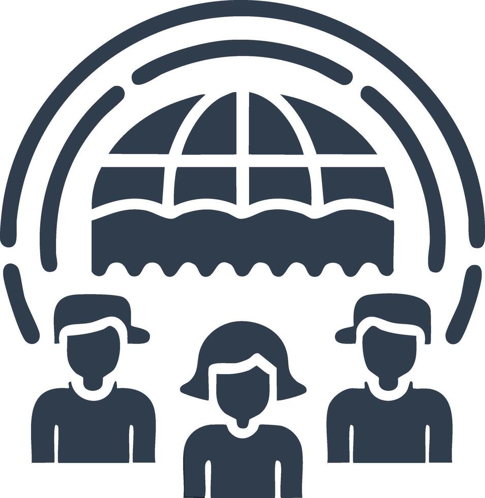 Global Business Team Connection and Communication Network Icon Graphic vector