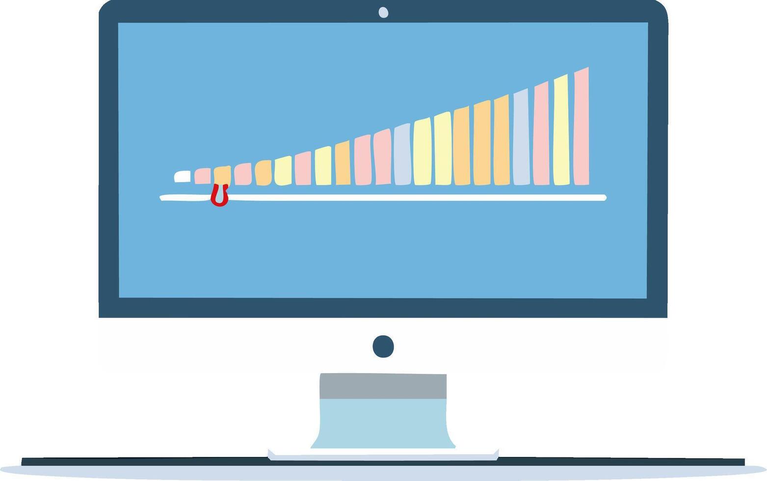 imán atrayendo creciente vistoso datos barras en un computadora pantalla ilustración vector