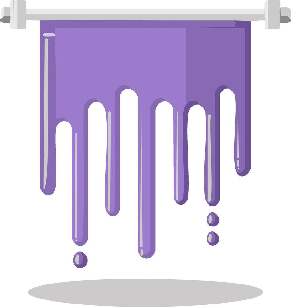 Purple paint dripping from a suspended bar with drops of various sizes vector