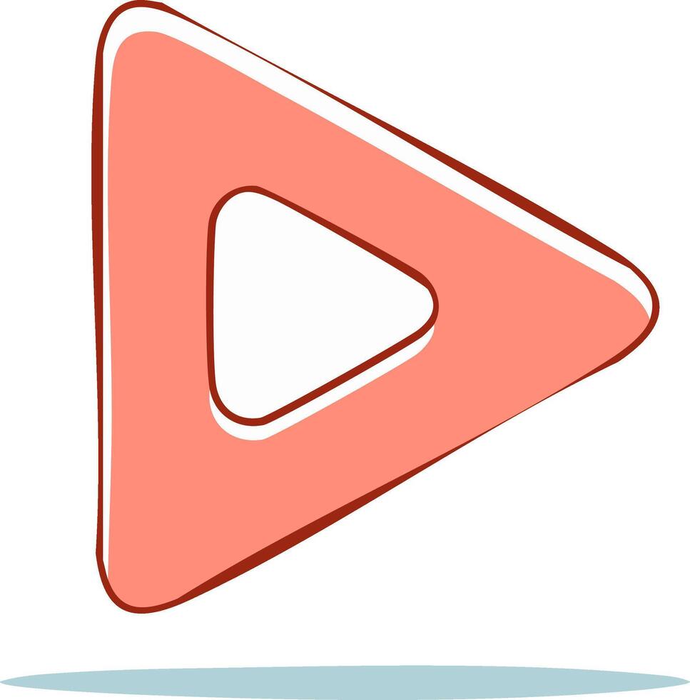 Play button icon simple and abstract cartoon style vector