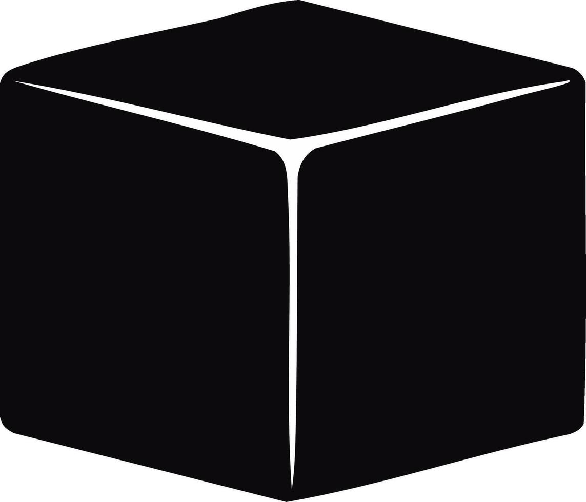 Black cube icon symbol in isometric projection simple geometric block design vector