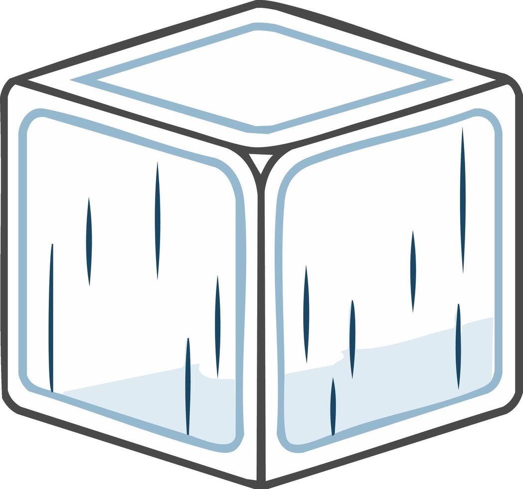 Iced cube with frozen water inside showing refreshing concept of cool drinking and summer heat vector