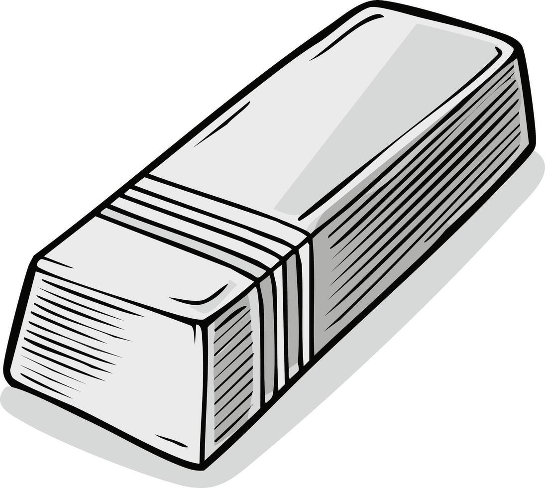 Simple Rectangle Eraser with Clean Lines and Minimalist Style vector
