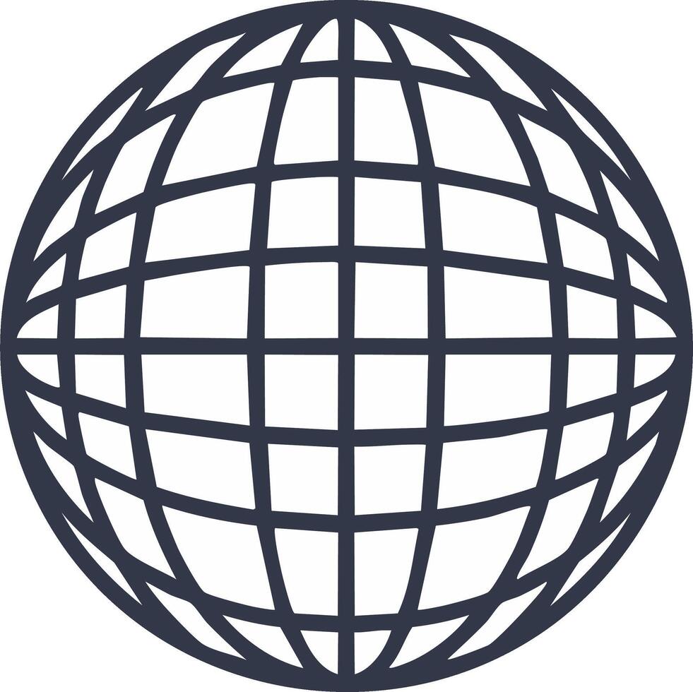 Abstract Globe Network Grid Outline Icon Representation vector