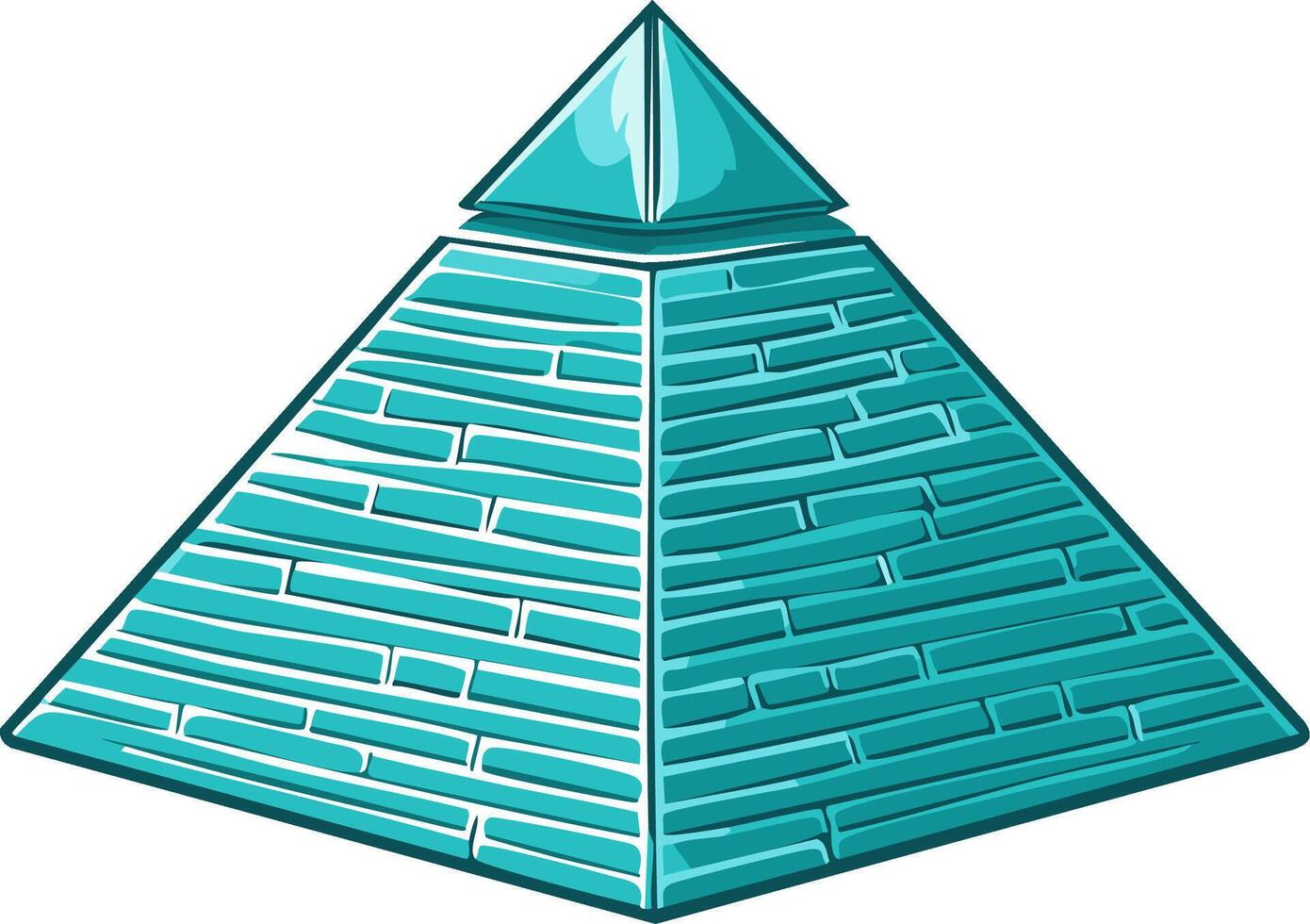 Stylized Teal Pyramid Stone Structure with Distinctive Capstone vector