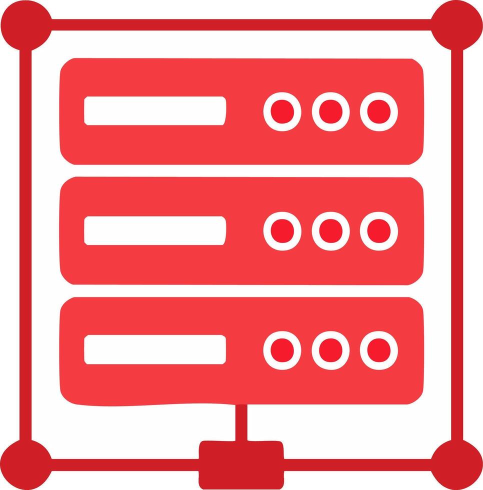 Network servers hosting platform infrastructure in server rack, cloud computing and datacenter system vector