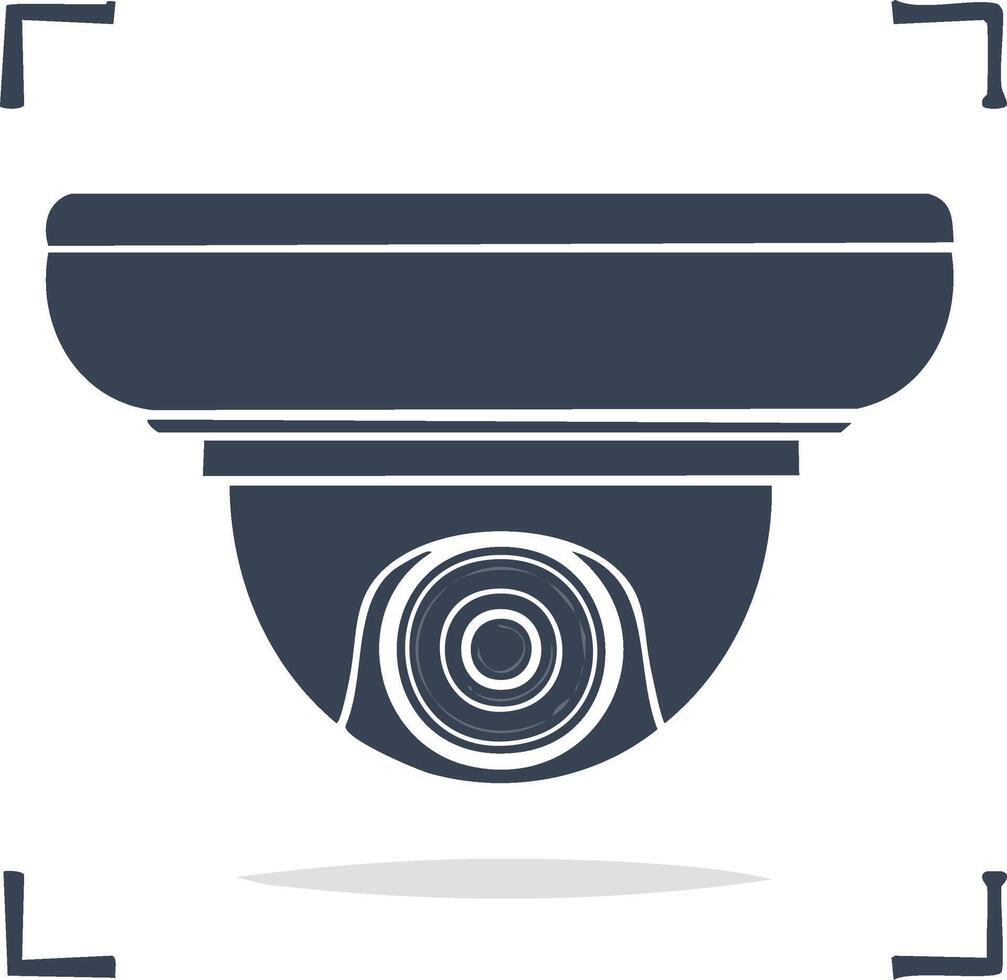 Dome Security Camera in Grey Tone Surveillance and Digital Monitoring System vector