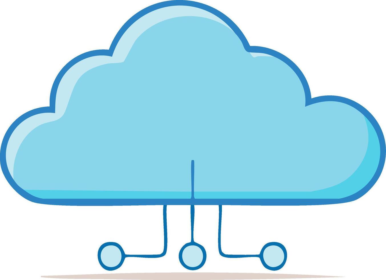 Cute Cloud Computing Network Icon Internet, Connectivity, Servers, Data, Technology vector