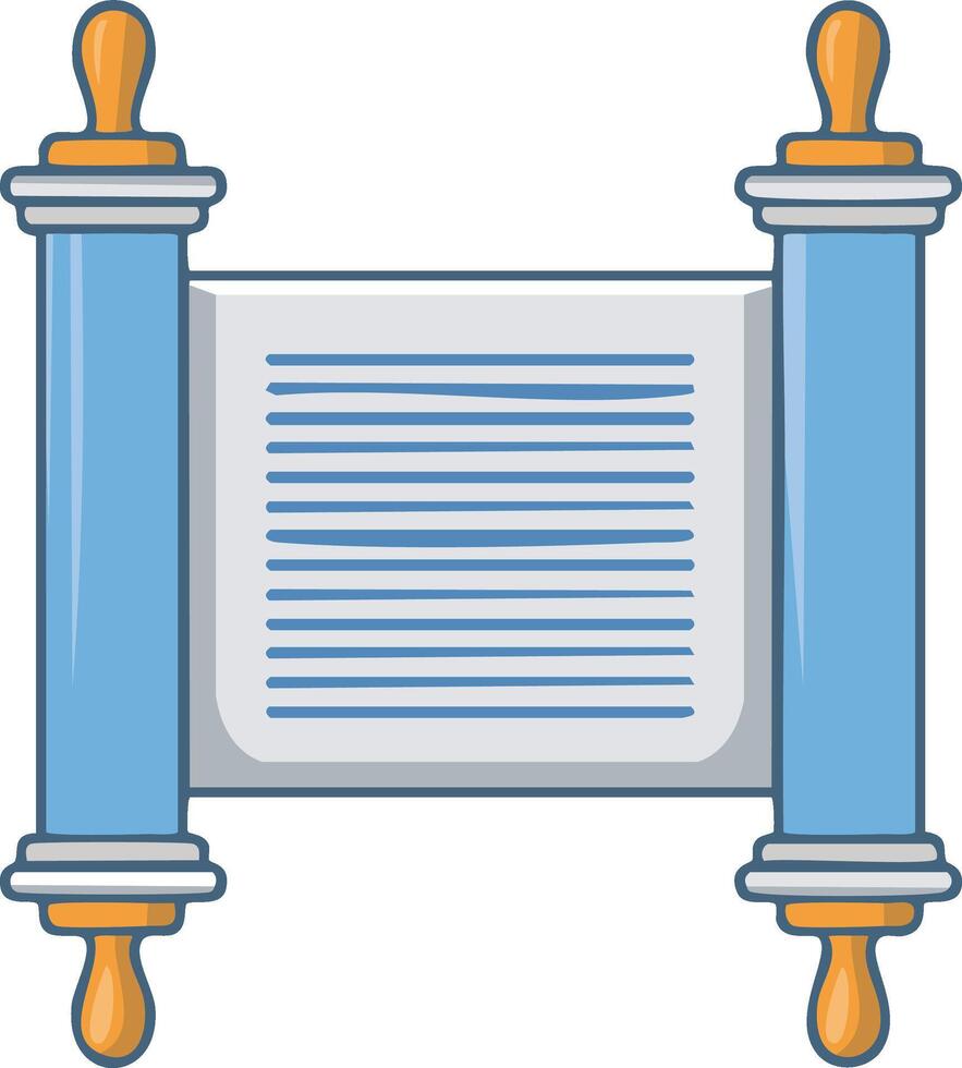 Scroll with Lines of Text and Decorative Knobs vector