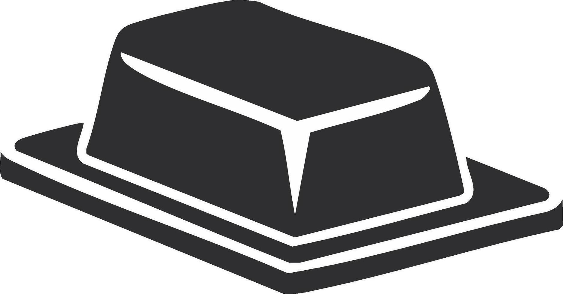 Stylized dark gray icon of a gold bar on a lighter gray surface vector