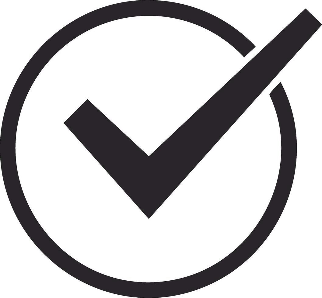 Check Mark Icon Inside Circle Represents Approval and Confirmation vector