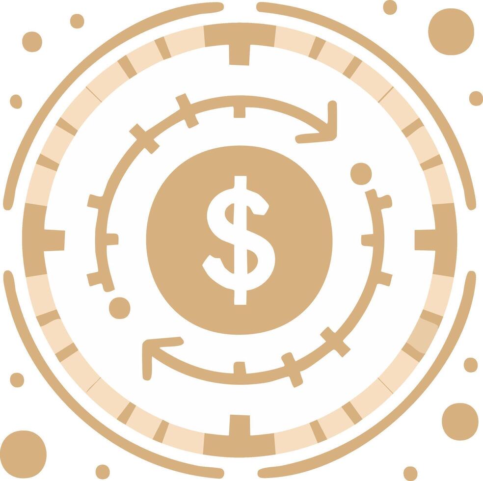Abstract Financial Technology Icon Showing Money Cycle and Recurring Payments vector