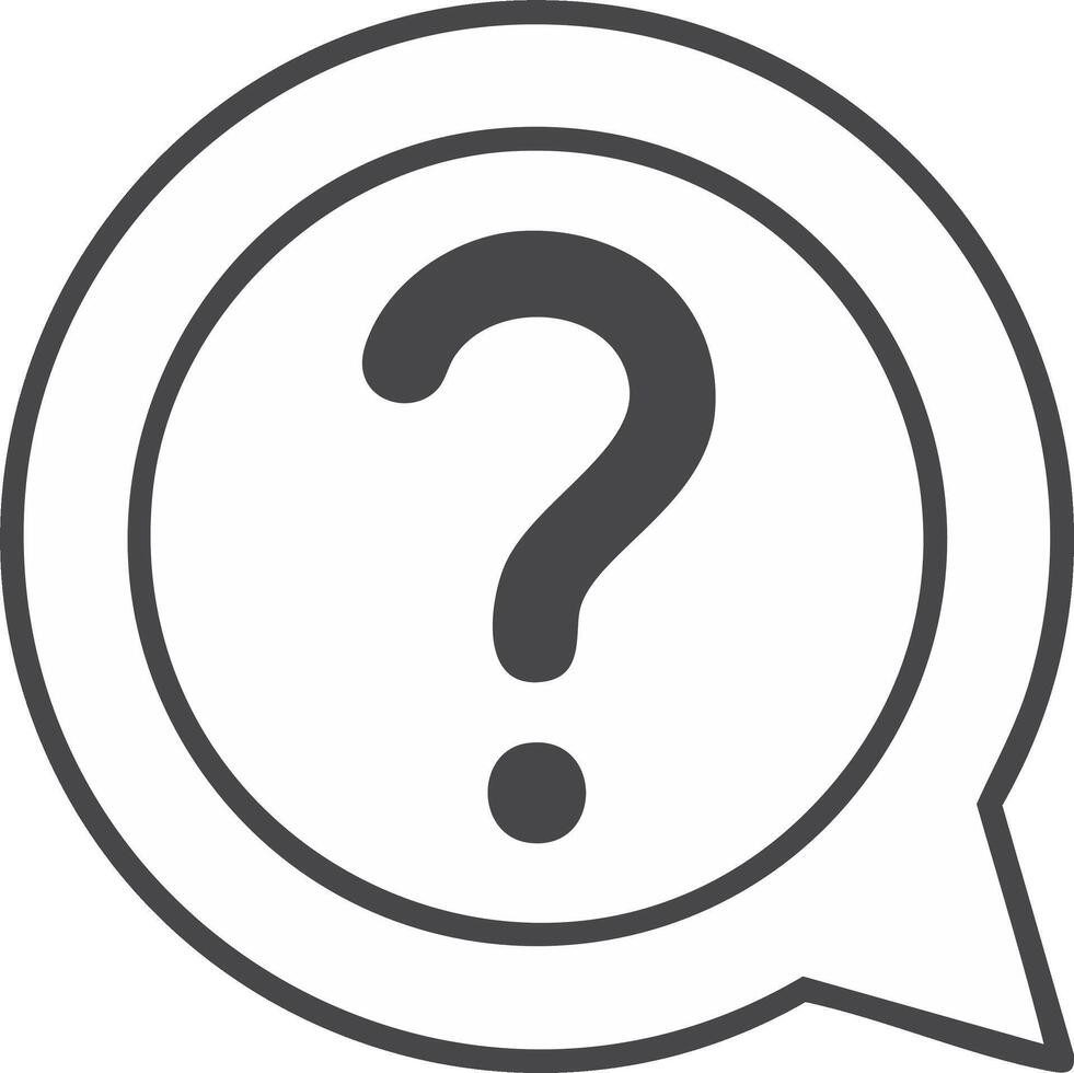 Question Mark Inside Speech Bubble Icon Simple Graphic Symbol vector