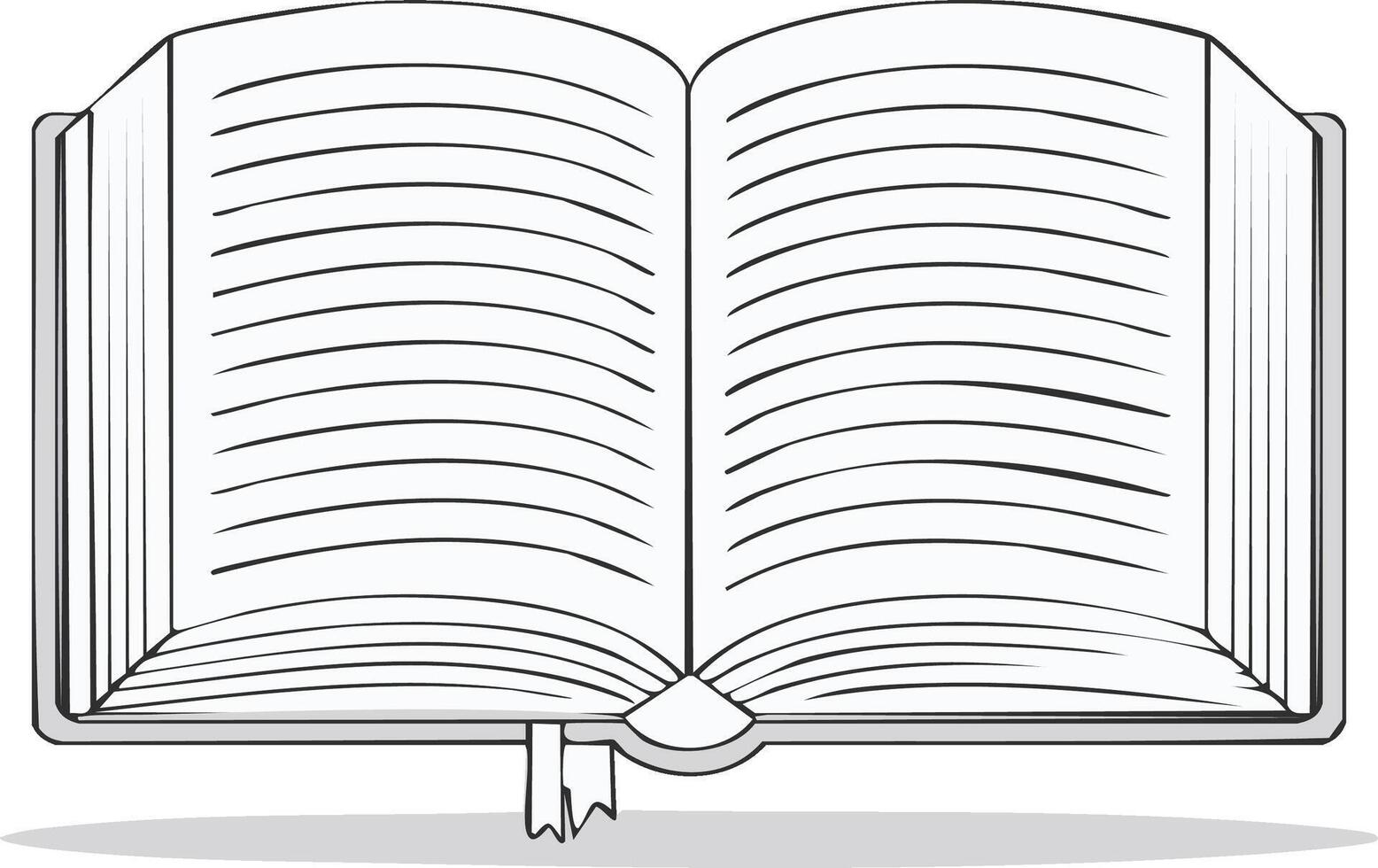 Open book illustration with pages, reading material and knowledge concepts, education or learning vector