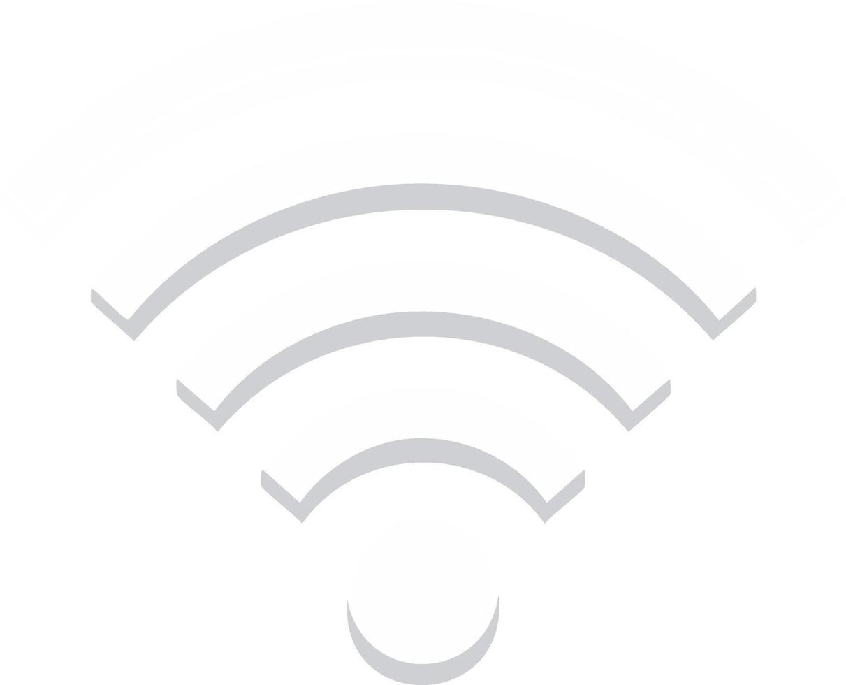 White 3D isometric Wi-Fi symbol for internet connection and network signal vector