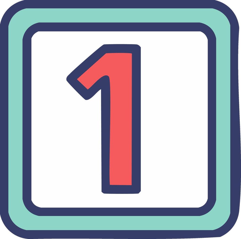 A number one icon in a square frame vector